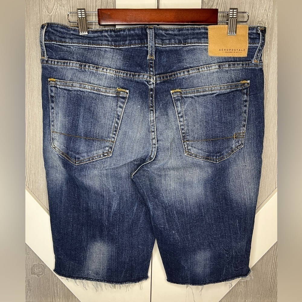 D14.19 Aeropostale Cut Off Shorts Blue Distressed 31 waist - Picture 5 of 7
